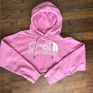 The North Face Pink Cropped Hoodie | Women’s XS